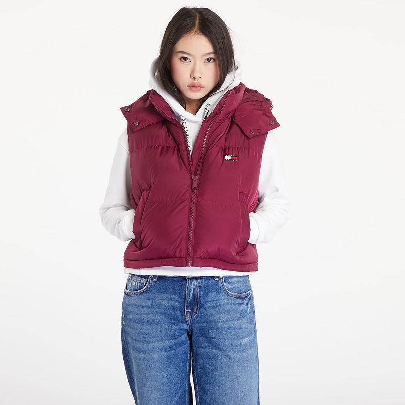 Vesta Tommy Hilfiger Crop Alaska Puffer Vest Valley Grape Vínová | DW0DW18611 VVK