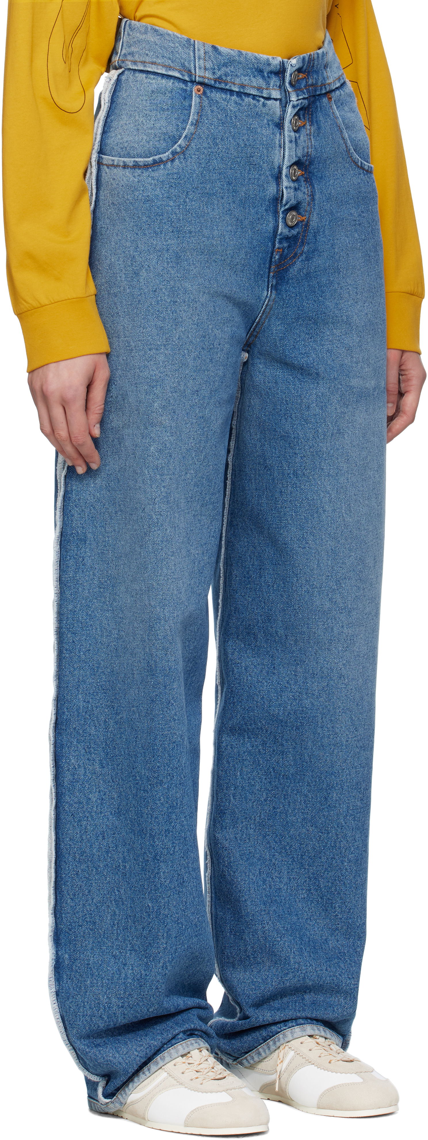 Džínsy Maison Margiela MM6 Maison Margiela Raw Edge Jeans Modrá | S52LA0263 M30018, 1