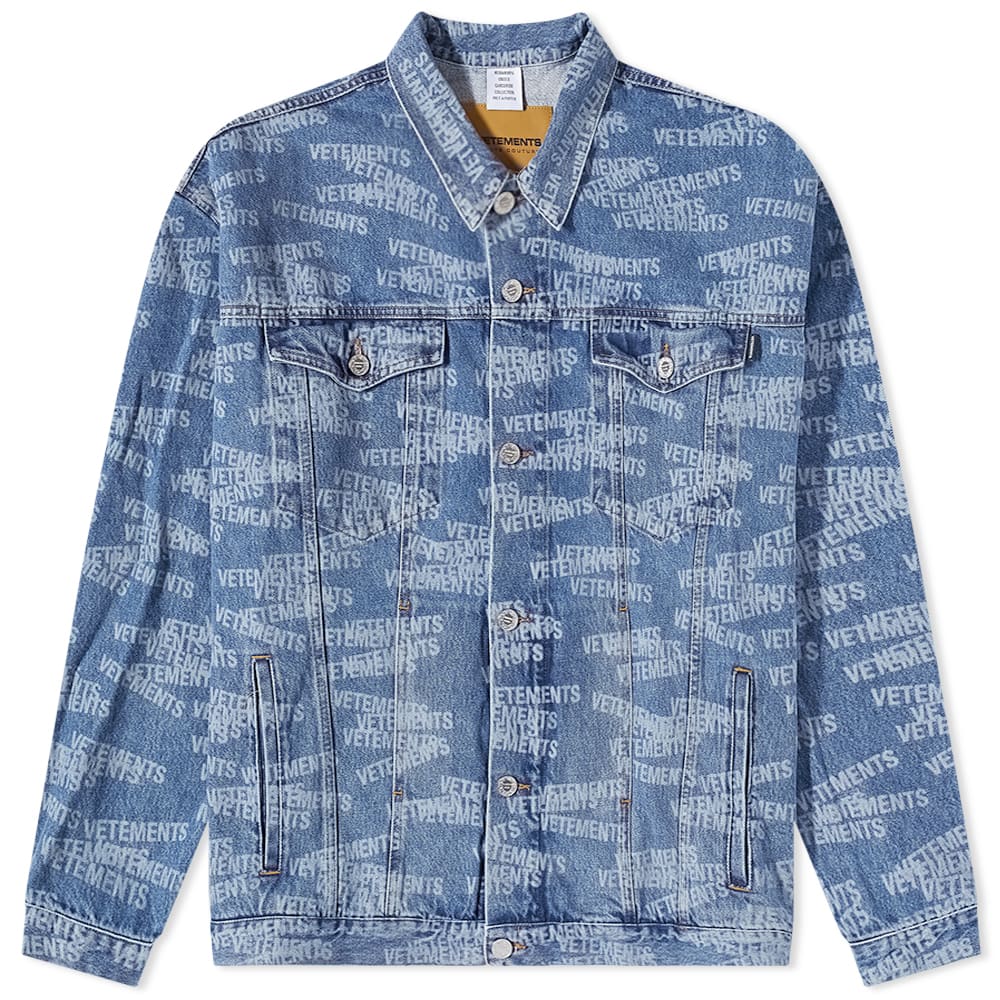 Bunda VETEMENTS Stamped Logo Denim Jacket Modrá | UA53JA750L, 0