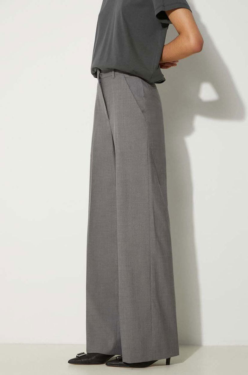 Nohavice KENZO Cool Wool Wide Pants Šedá | FE62PA0949RB.97