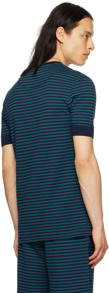 Tričko Paul Smith Paul Smith Striped Henley T-Shirt Modrá | M1A-595-KU184-47, 2
