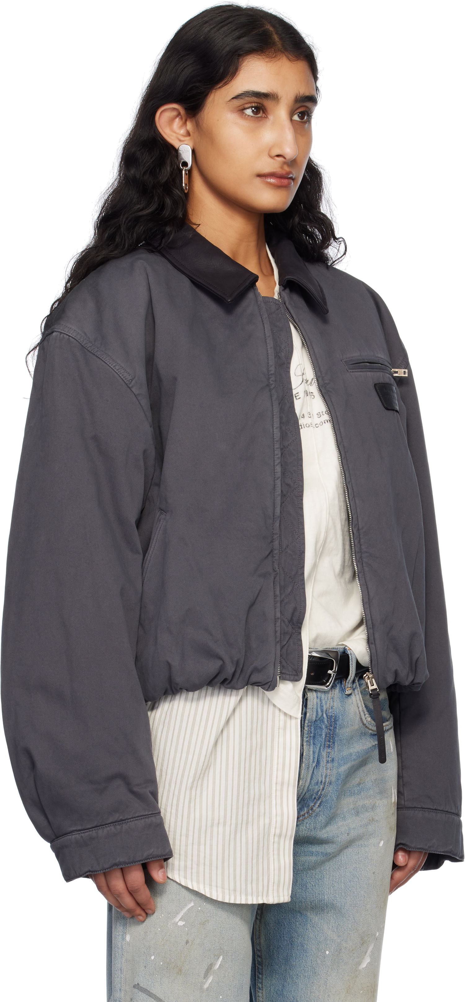 Bomber bunda Acne Studios Acne Studios Heavy Twill Bomber Jacket Šedá | A90638-, 1