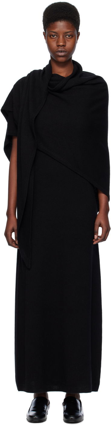 Šaty TOTEME TOTEME Shawl Maxi Dress Čierna | 241-WRD1072-YA0016, 0