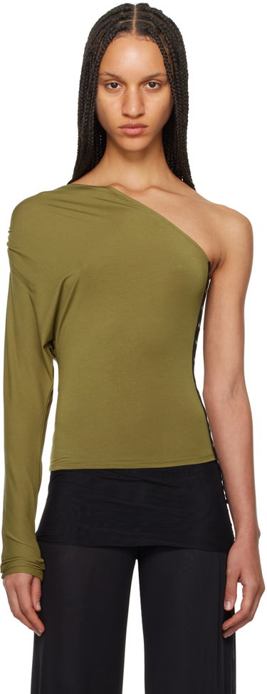 Tielko Miaou Miaou Katia One-Shoulder Long Sleeve Top Zelené | 7095TJBCED, 0