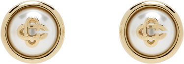 Náušnice Casablanca Faux-Pearl Logo Stud Earrings Metalická | APS25-JW-094-01, 0