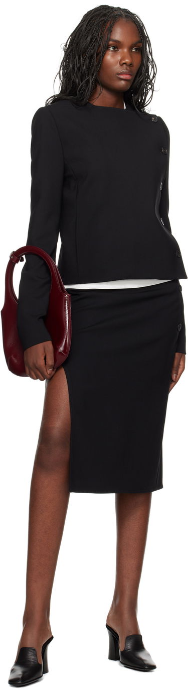 Sukňa Courrèges Oblique Tailored Midi Skirt Čierna | 424CJU196WO0113, 3