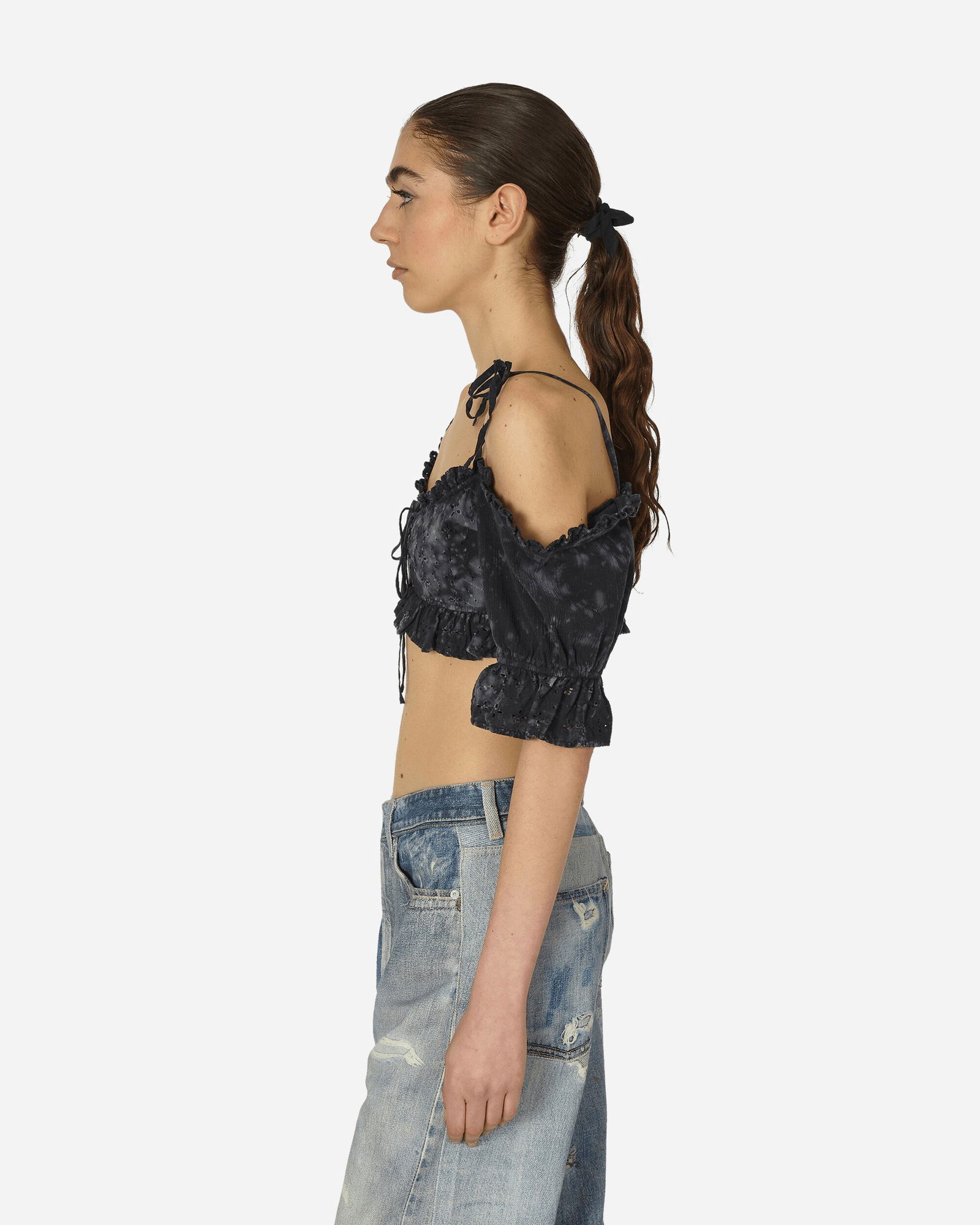 Dyed Sangallo Top Washed Out Black