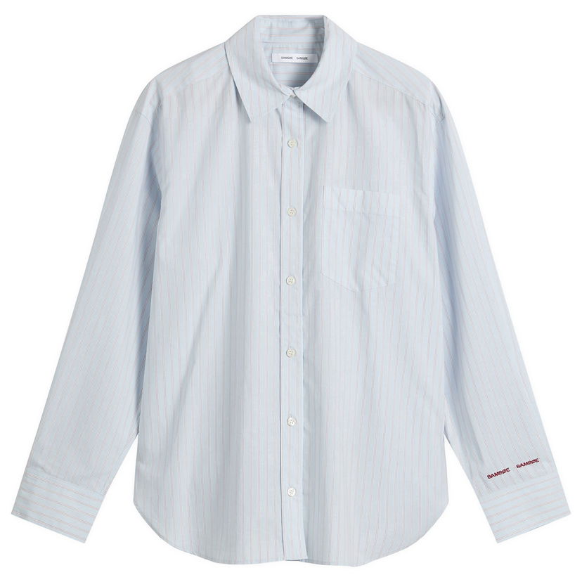 Košeľa Samsoe Samsoe Salova Stripe Shirt Modrá | F25400059-CLR002401
