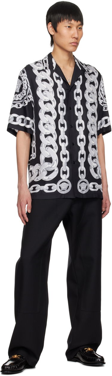 Košeľa Versace Versace Medusa Chains Silk Shirt Čierna | 1003926_1A13397, 3