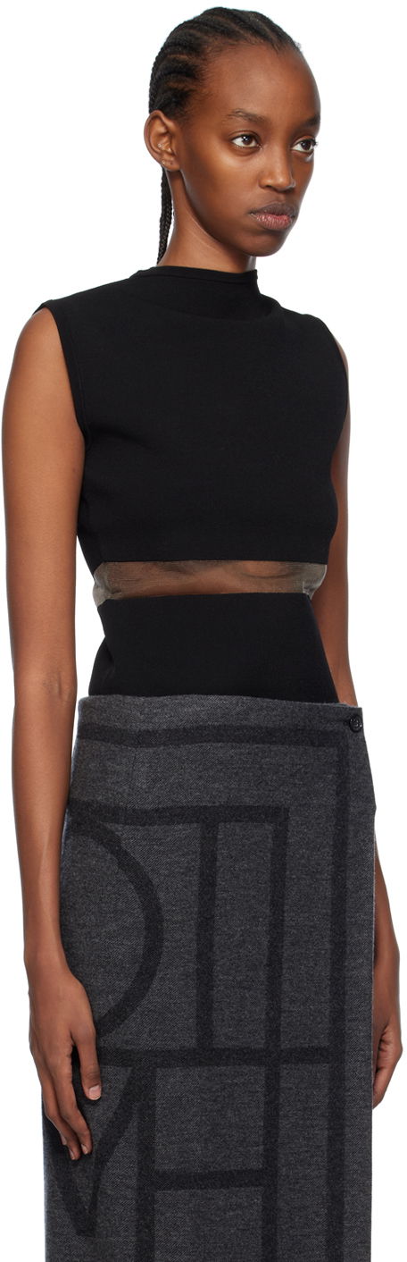 Šaty TOTEME TOTEME High-Neck Mesh-Paneled Top Čierna | 241-WRT1068-YA0028, 1