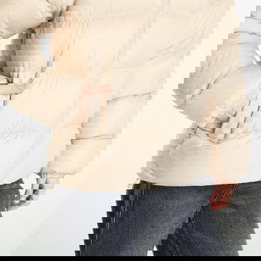 Prešívaná bunda adidas Originals Adicolor Short Puffer Jacket Béžová | JX2947, 2