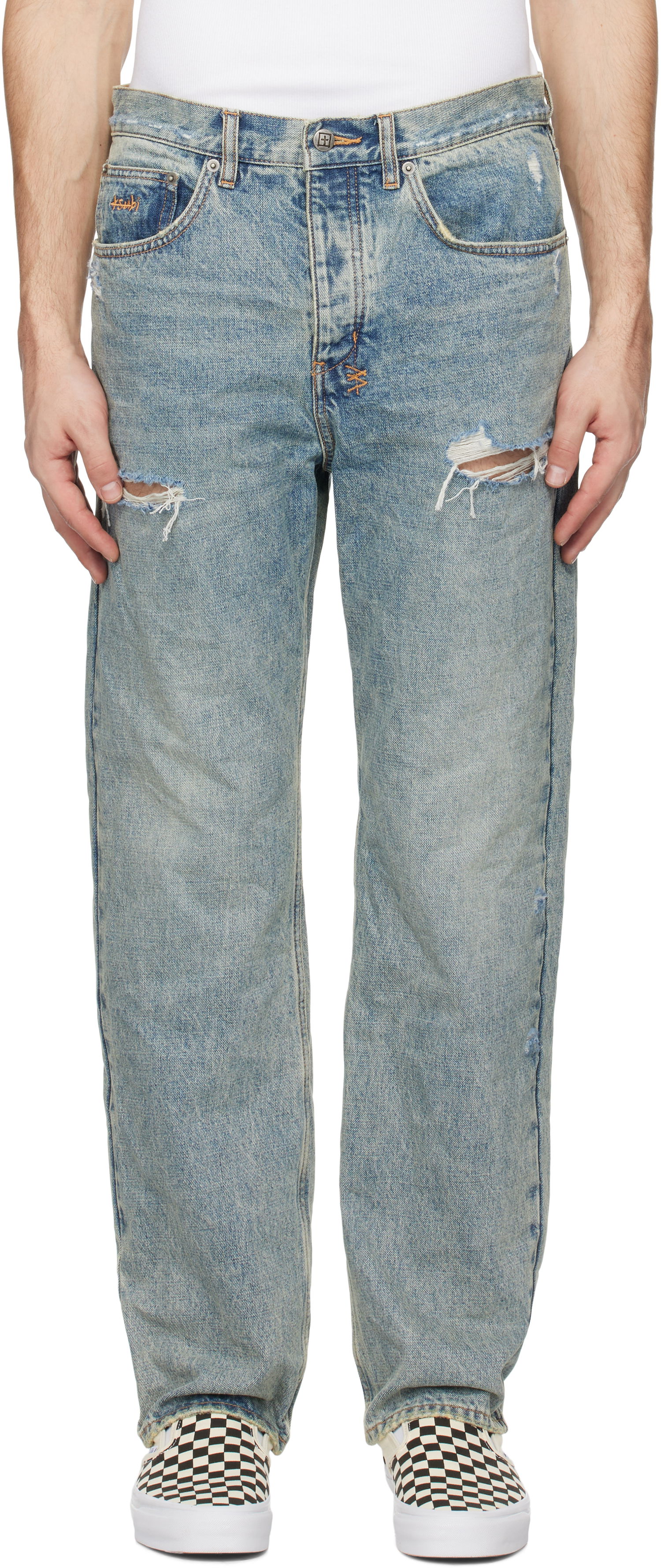 Džínsy Ksubi Ksubi Anti K Stage Dive Trashed Jeans Modrá | MPS25DJ030, 0