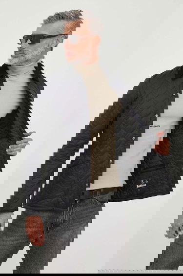 Bunda Barbour Transitional Quilted Jacket with Corduroy Collar Čierna | MQU0240, 5