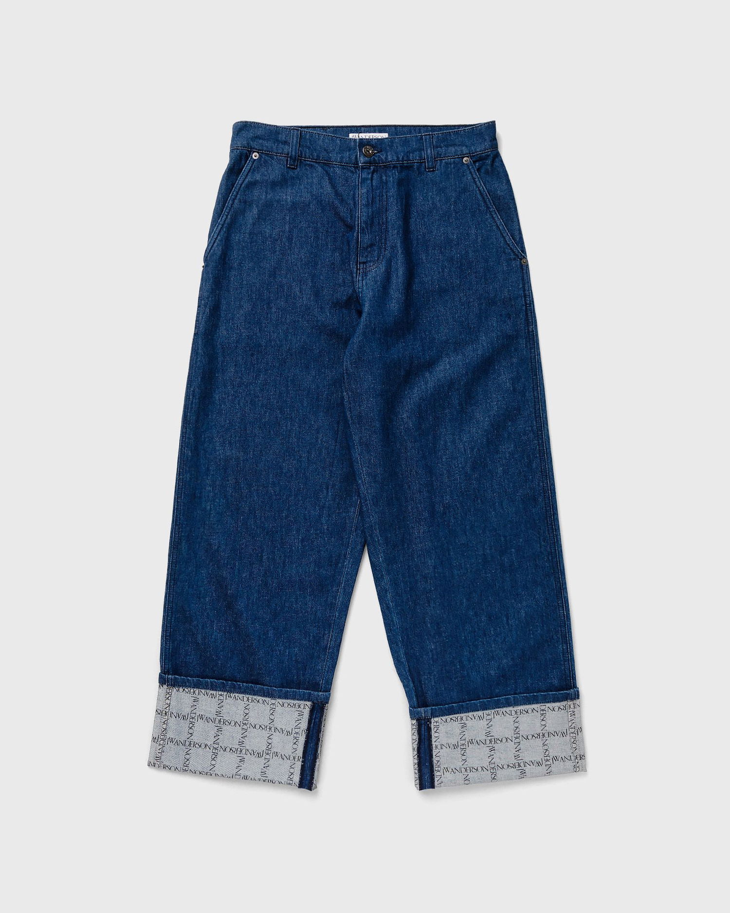 Džínsy JW Anderson LOGO GRID TURN UP WORKWEAR JEANS Navy | DT0078-PG1336-870, 0