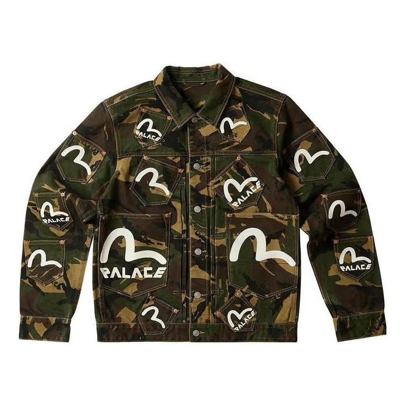 Bunda Palace Palace x Evisu Camo Denim Jacket Zelené | P24EVJK002