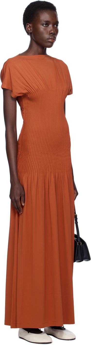 Šaty TOTEME TOTEME Knife-Pleated Jersey Maxi Dress Oranžová | 253-WRD0202-FB0162, 1