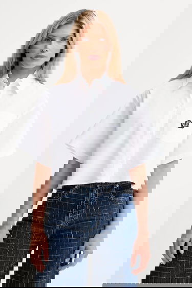 Košeľa KENZO Kenzo Relaxed Cropped Shirt Biela | FF62CH2469LH, 0