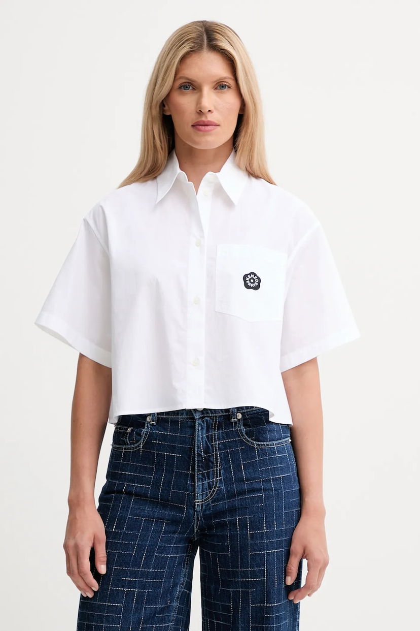 Košeľa KENZO Kenzo Relaxed Cropped Shirt Biela | FF62CH2469LH