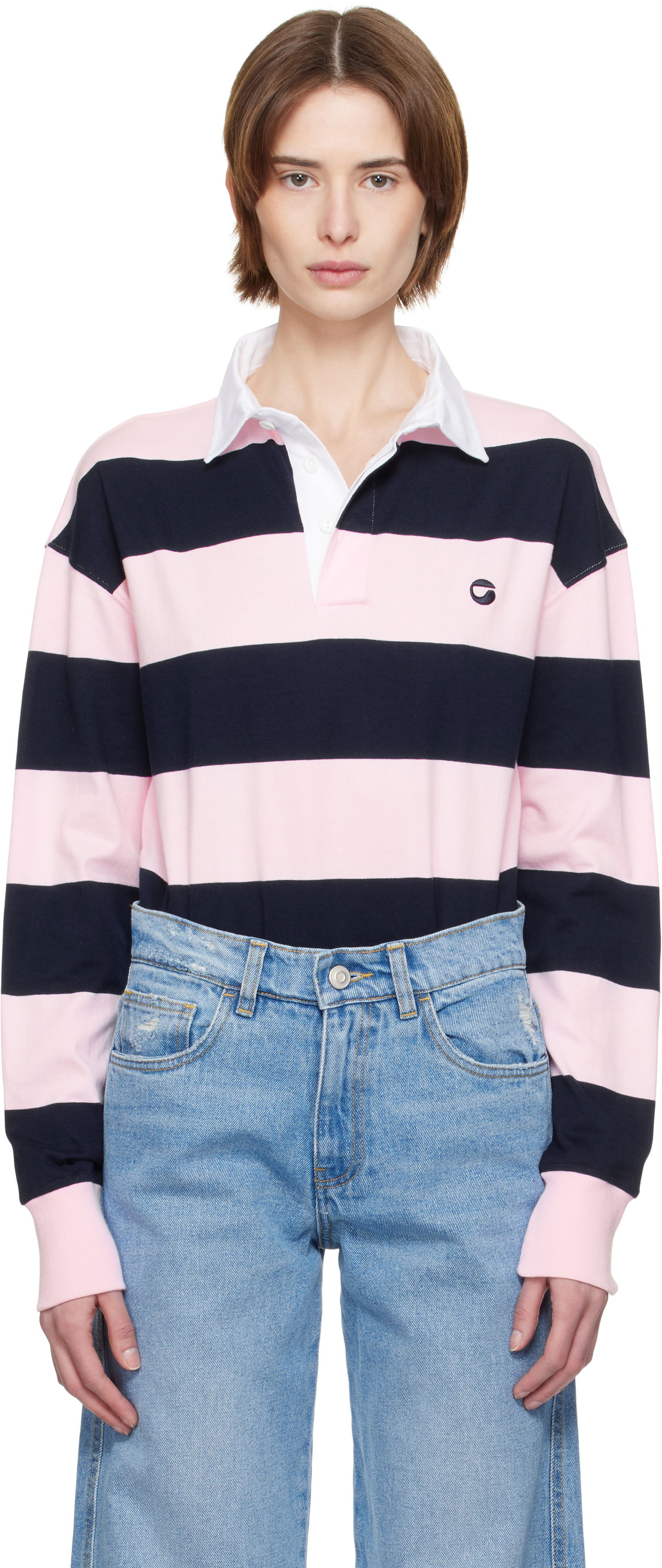 Polo tričko Coperni Coperni Striped Rugby Shirt Ružová | COPJS116F5026, 0