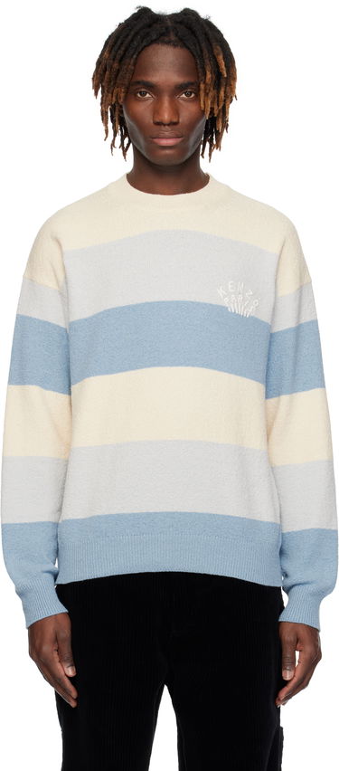 Sveter KENZO Kenzo Paris Embroidered Striped Sweater Modrá | FF55PU7063CC, 0