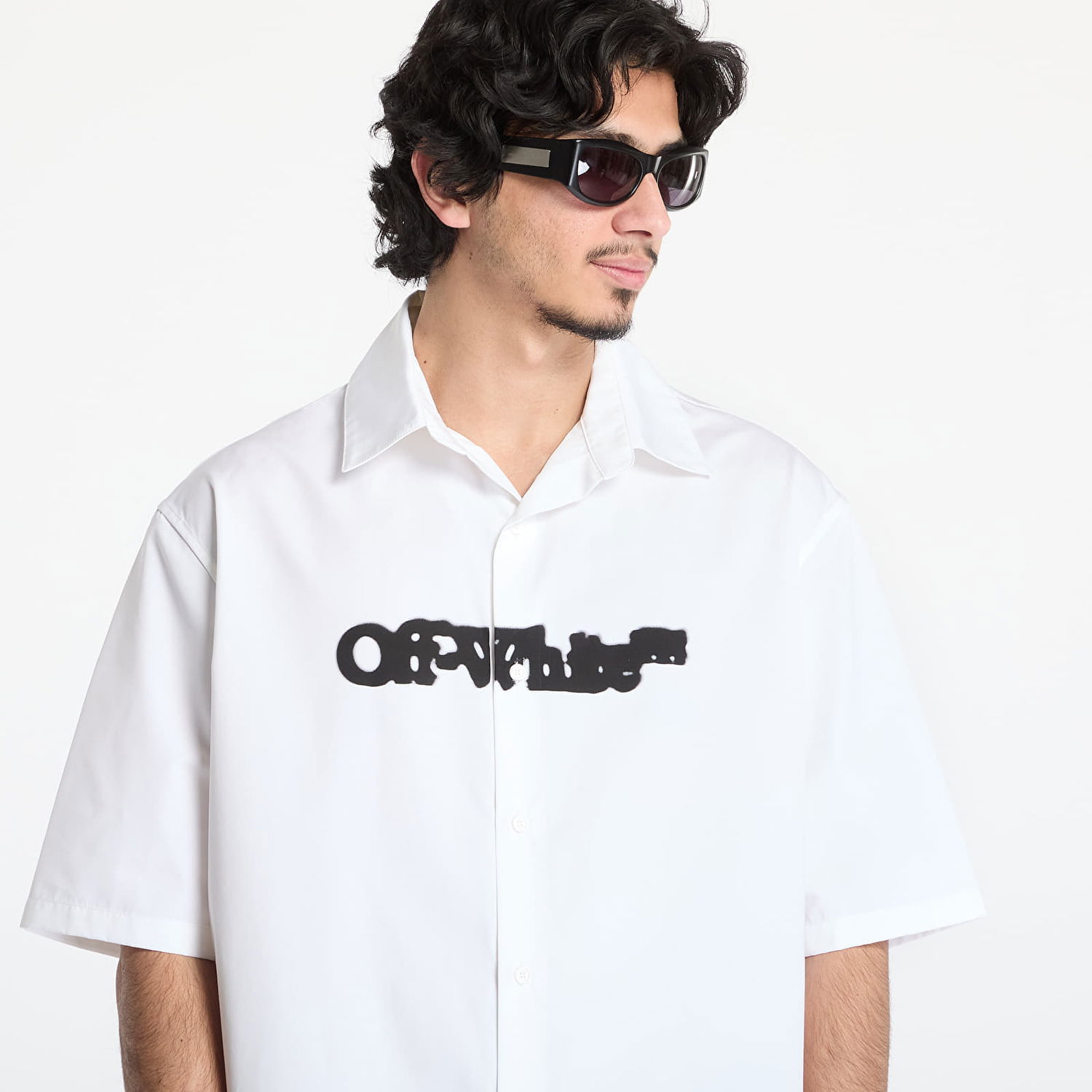 Košeľa Off-White Off-White Spray Arrow Popl Bowling Shirt Biela | OMGG013S25FAB00A0110, 1
