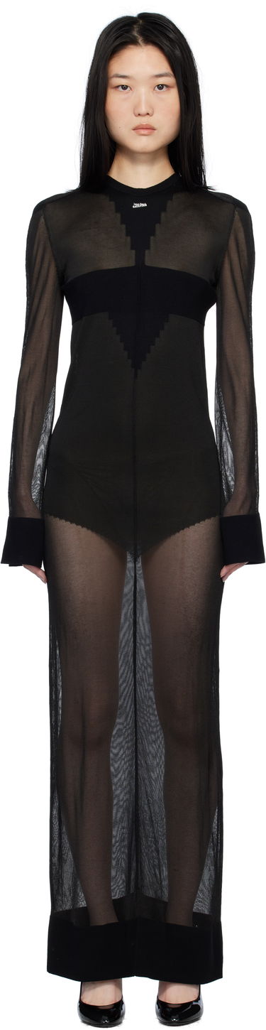 Šaty Jean Paul Gaultier Gaultier Logo Knit Maxi Dress Čierna | 25/33-F-RO311-M083-00, 0