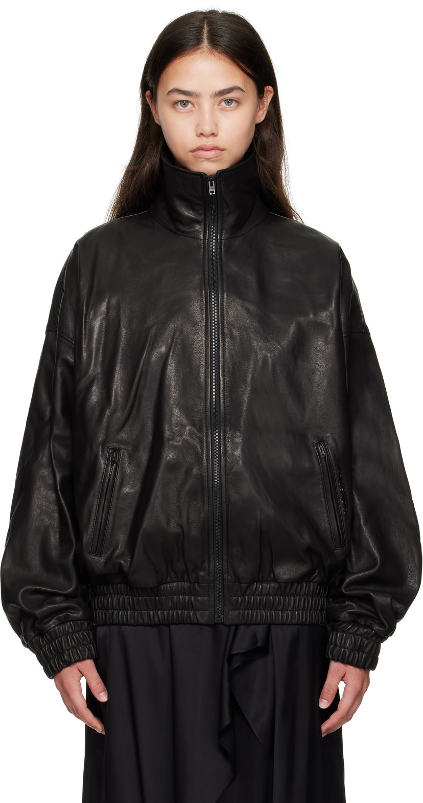 Bunda Acne Studios Acne Studios Zip Leather Jacket Čierna | A70201-
