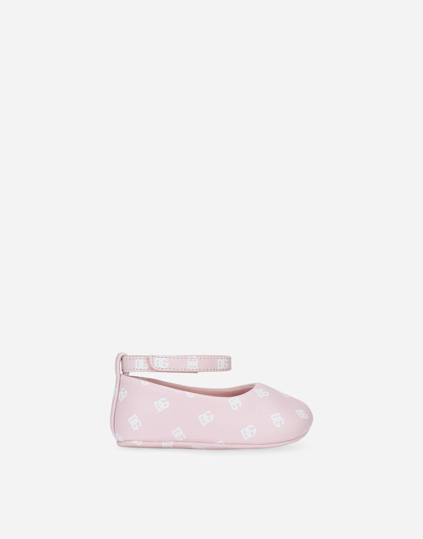 Tenisky a topánky Dolce & Gabbana Nappa Leather Newborn Ballet Flats With Dg-logo Print Ružová | DK0065AS690HFUTW
