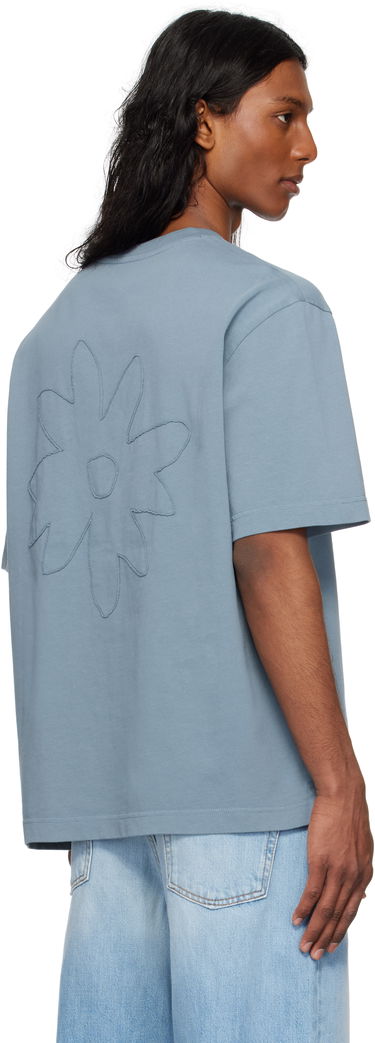Tričko MAISON KITSUNÉ Maison Kitsuné Crafted Daisy Oversize T-Shirt Modrá | OM00124KJ7020, 2