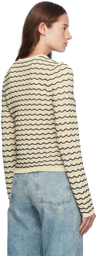 Sveter rag & bone rag & bone Elisa Wavy Knit Cardigan Béžová | WAS24F068UG68, 2