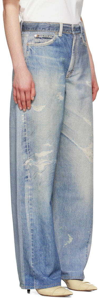 Džínsy OUR LEGACY Wide Leg Distressed Jeans Modrá | W4205TDD, 1