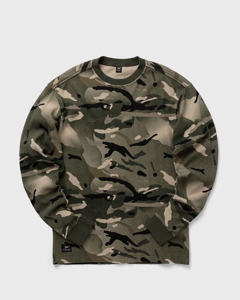 Tričko Patta DIGI WAFFLE LS TEE Hnedá | POC-SPRAY-CAMO-AOP-WAFFLE-LST-001