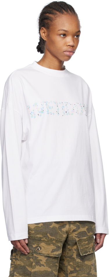 Tričko We11done We11done Sparkle Logo Long Sleeve T-Shirt Biela | WD-TT0-25-742-U-WH, 1