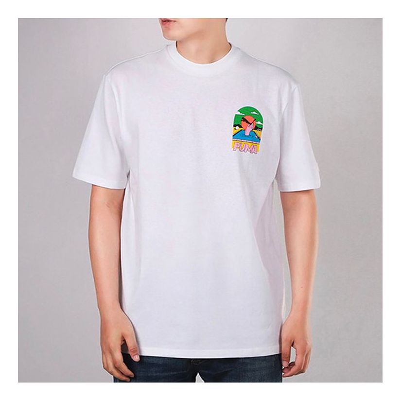 Tričko Puma Graphic Print T-Shirt Biela | 599181-02