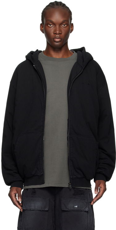 Mikina We11done Padded Full-Zip Hoodie Čierna | WD-TJ2-24-870-U-BK, 0