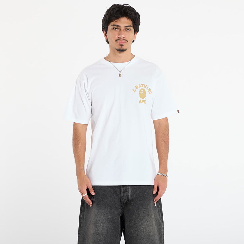 Tričko BAPE 1St Camo College Ats T-Shirt Biela | 001TEL801014MWHD