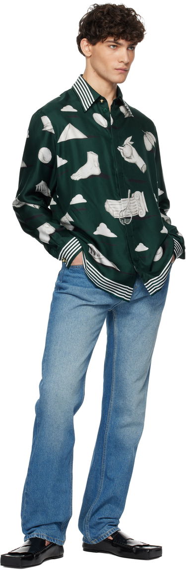 Košeľa Casablanca Classic Collar Long Sleeve Shirt with Print Zelené | U-MPS25-SH-021-02, 3