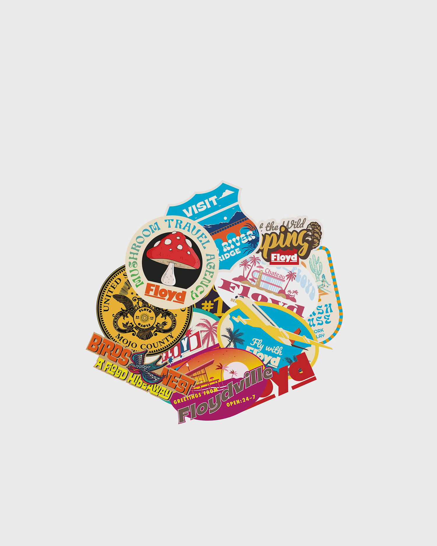 Zberateľské Floyd Sticker Set Rôznofarebný | FL1901-ST001, 0