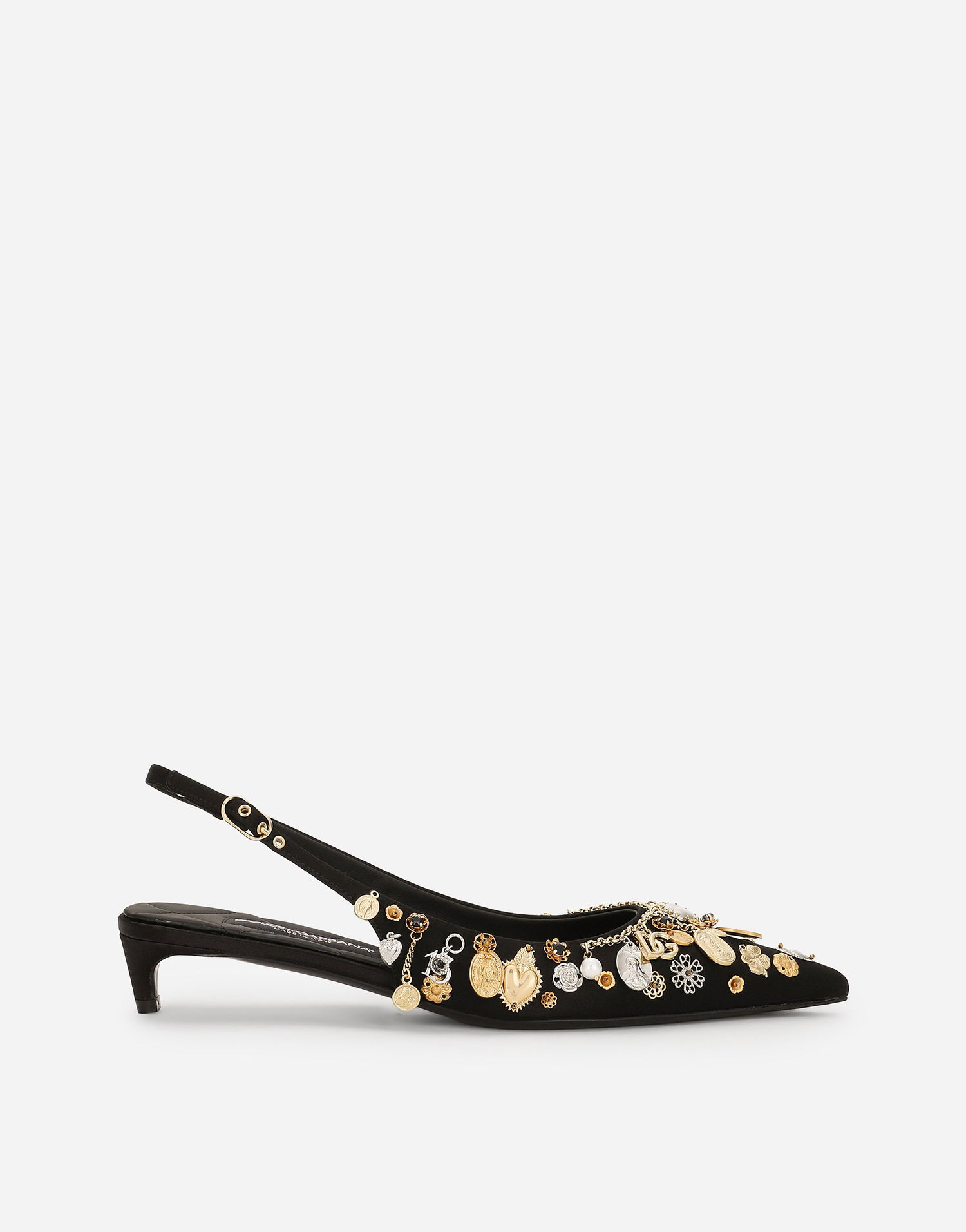 Doplnky Dolce & Gabbana Dolce & Gabbana Satin Embroidered Slingbacks Čierna | CG0801AW1158M691, 0