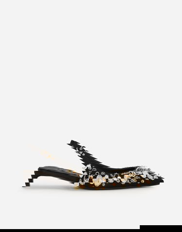 Doplnky Dolce & Gabbana Dolce & Gabbana Satin Embroidered Slingbacks Čierna | CG0801AW1158M691, 0