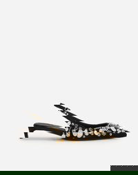 Dolce & Gabbana Satin Embroidered Slingbacks
