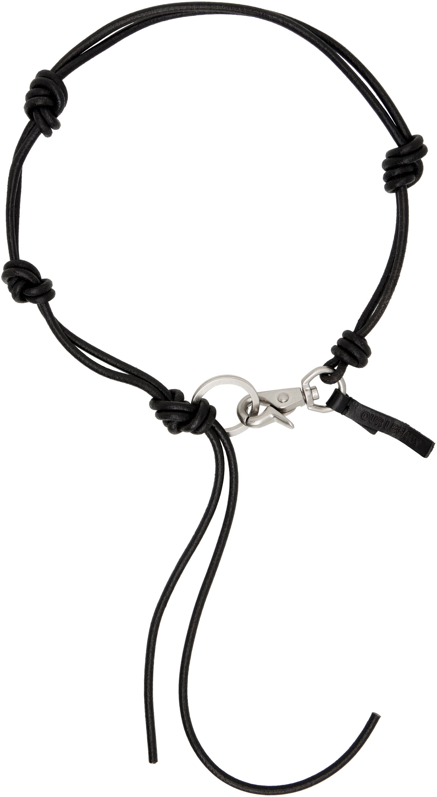 Náhrdelník OUR LEGACY OUR LEGACY Ladon Knotted Cord Necklace with Carabiner Clasp Čierna | A4258UB, 0