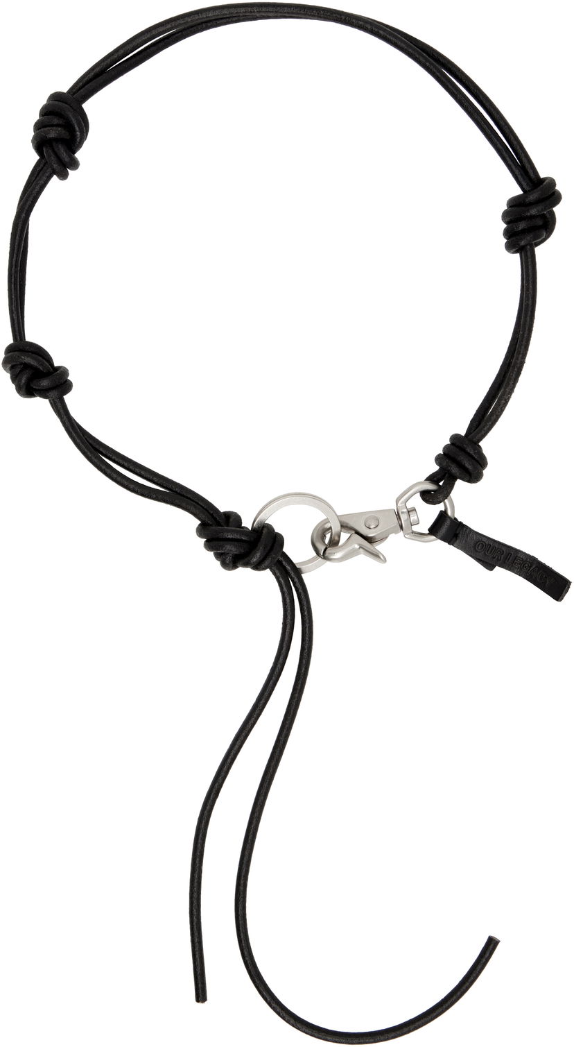 Náhrdelník OUR LEGACY OUR LEGACY Ladon Knotted Cord Necklace with Carabiner Clasp Čierna | A4258UB