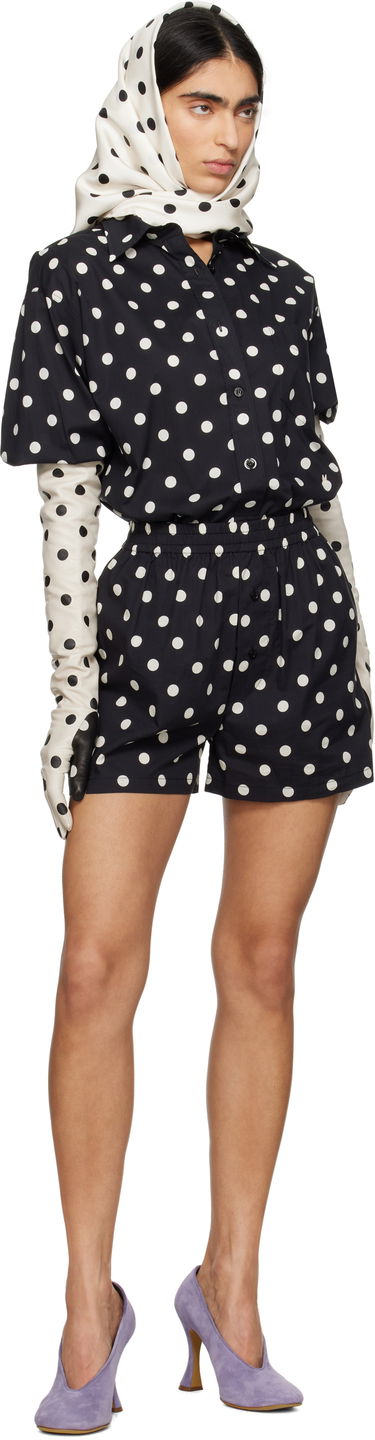 Šál Moschino Moschino Polka Dot Twill Silk Scarf Biela | 251D_3302_04761003, 1