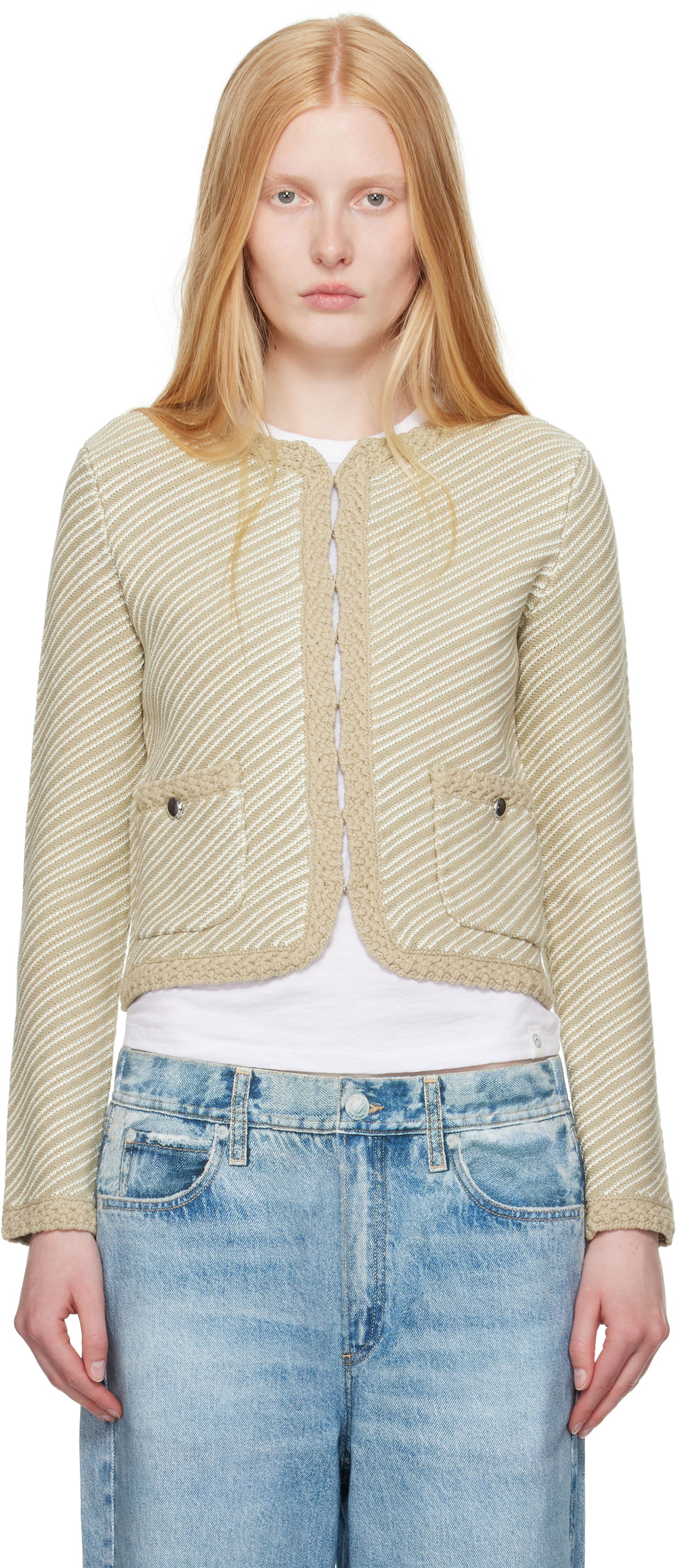 Sveter rag & bone Rag & Bone Claire Knit Cardigan Béžová | WAS25P026SD26, 0