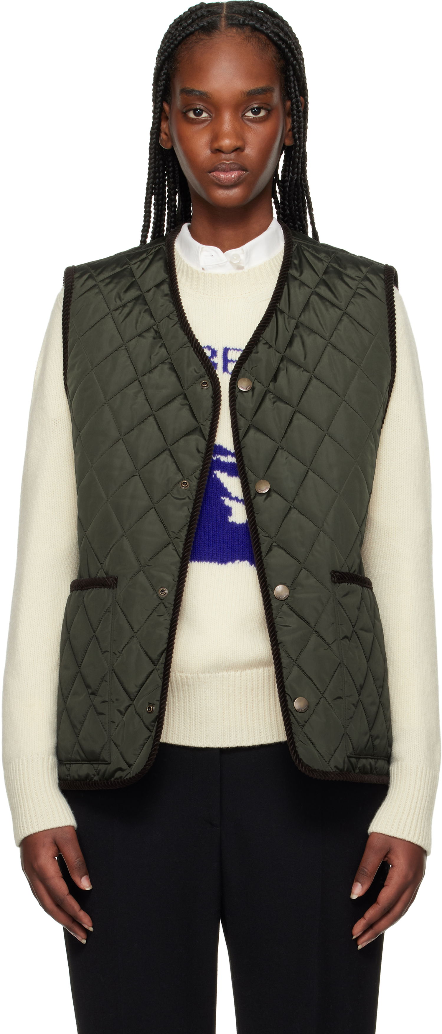 Vesta Burberry Burberry Quilted Vest Zelené | 8108400, 0