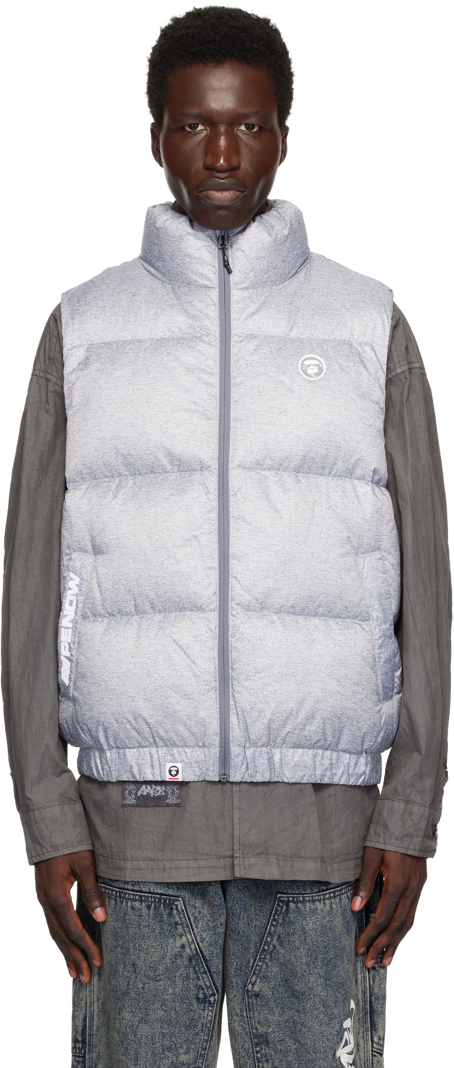 Vesta AAPE by A Bathing Ape AAPE Now Down Vest Šedá | AAPDNM7653XANGY2, 0