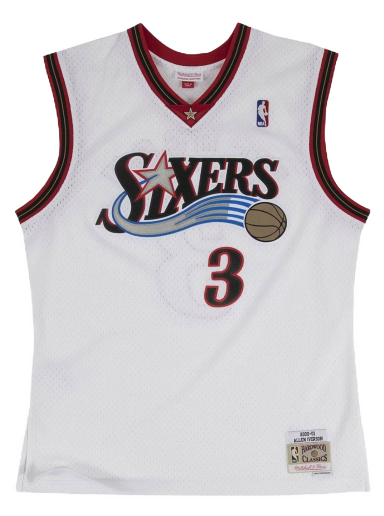 Dres Mitchell & Ness NBA Swingman Jersey Philadelphia 76ers Allen Iverson Biela | SMJYGS18200-P76WHIT00AIV