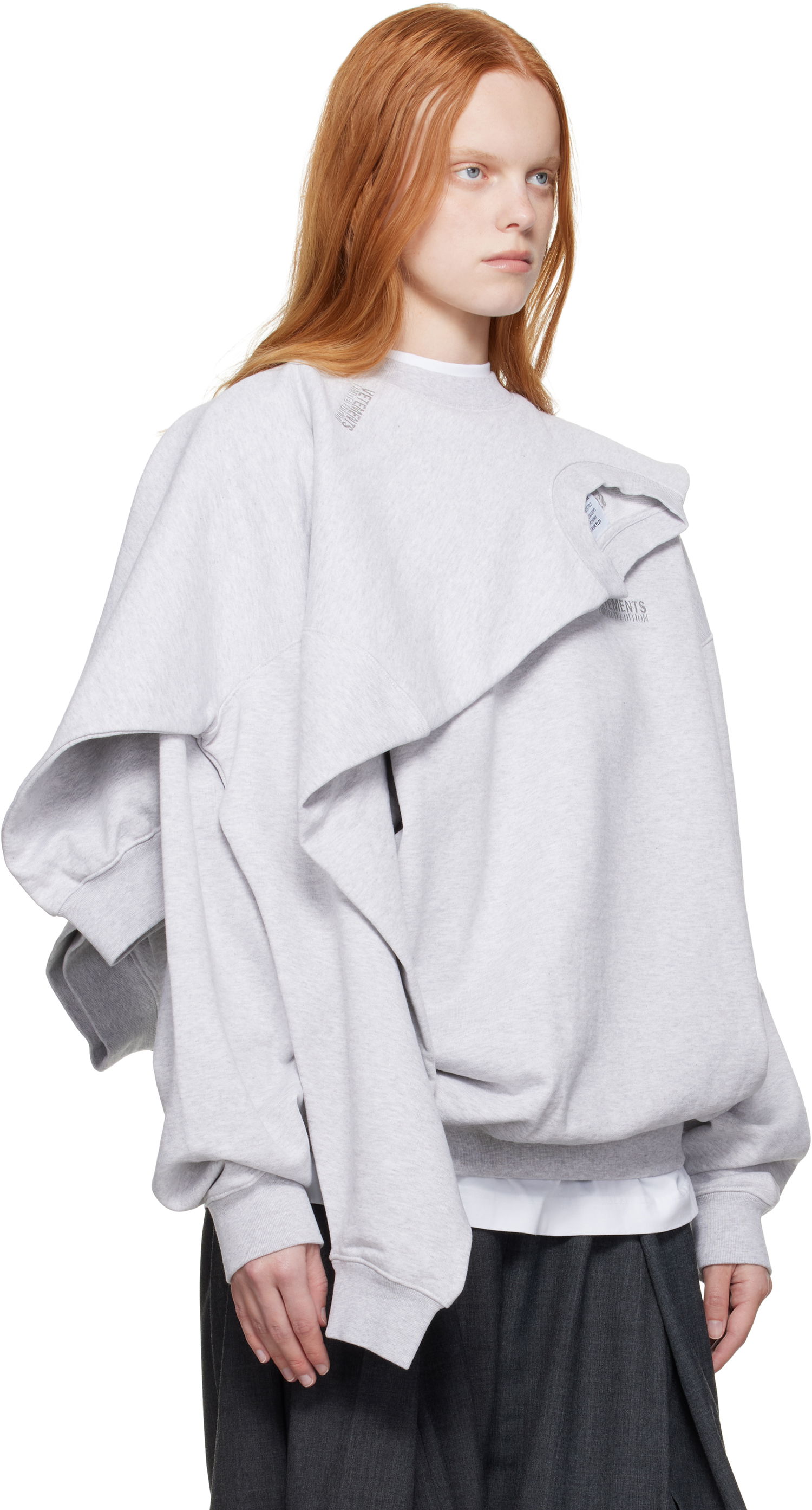 Mikina VETEMENTS VETEMENTS Double Layered Sweatshirt Šedá | UH76CW400G, 1