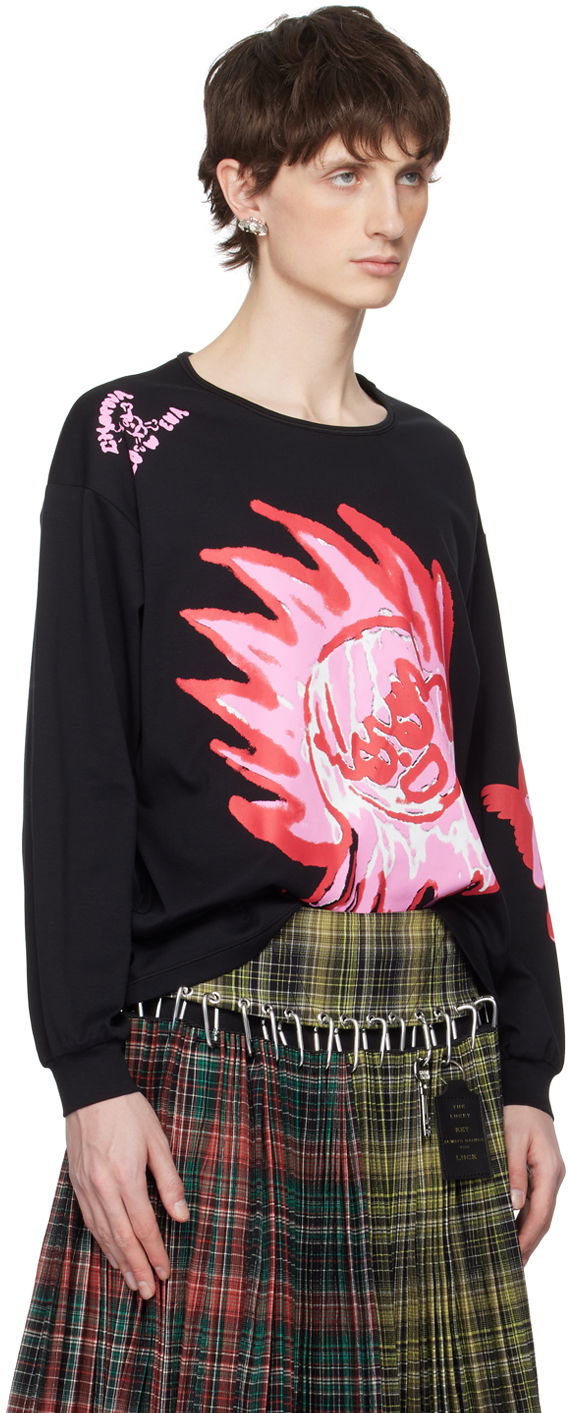 Tričko Chopova Lowena Flame Print Long Sleeve T-Shirt Čierna | 2233, 1